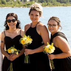 Azazie black bridesmaid dress